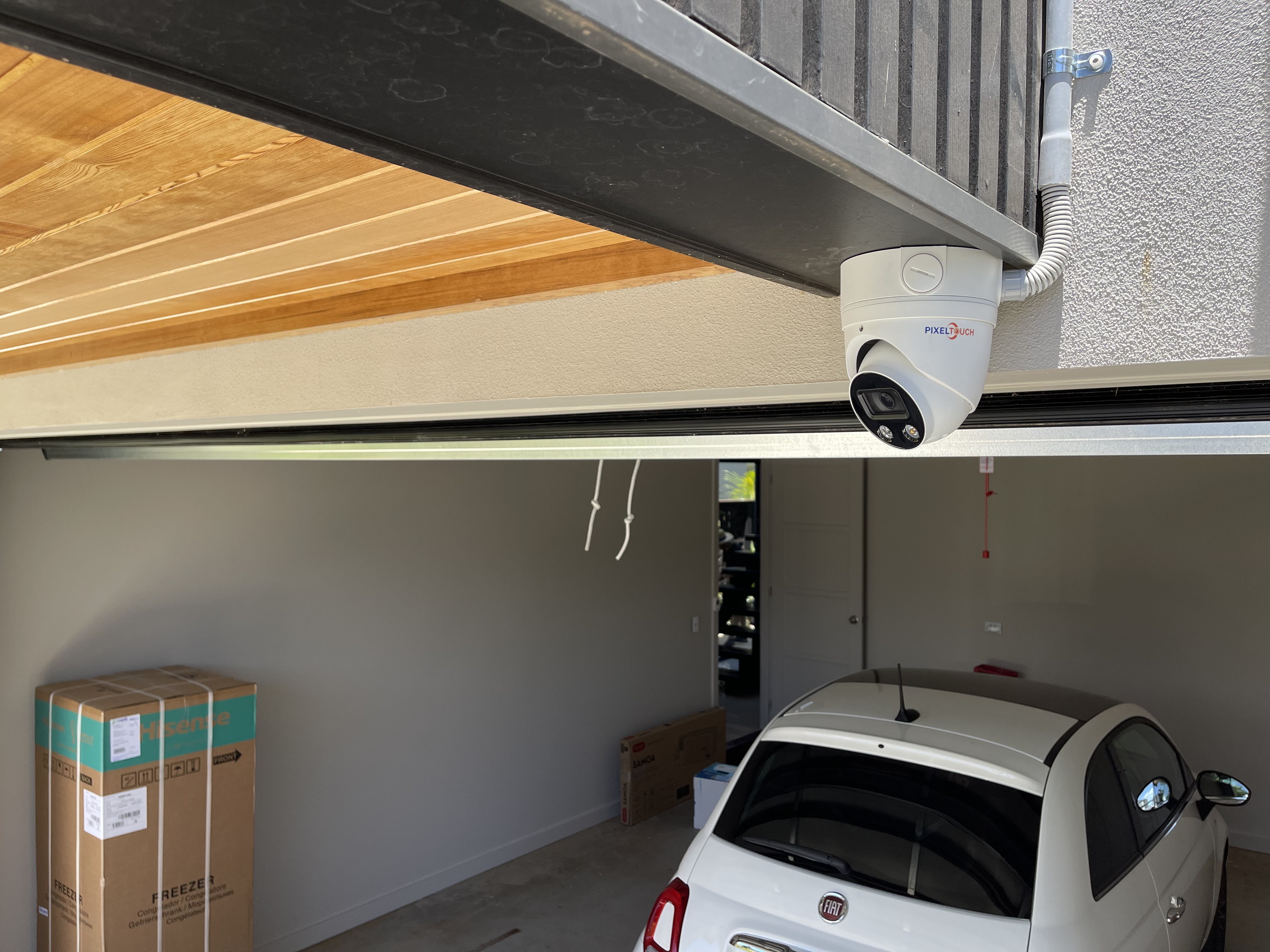 PixelTouch turret in garage looking outward