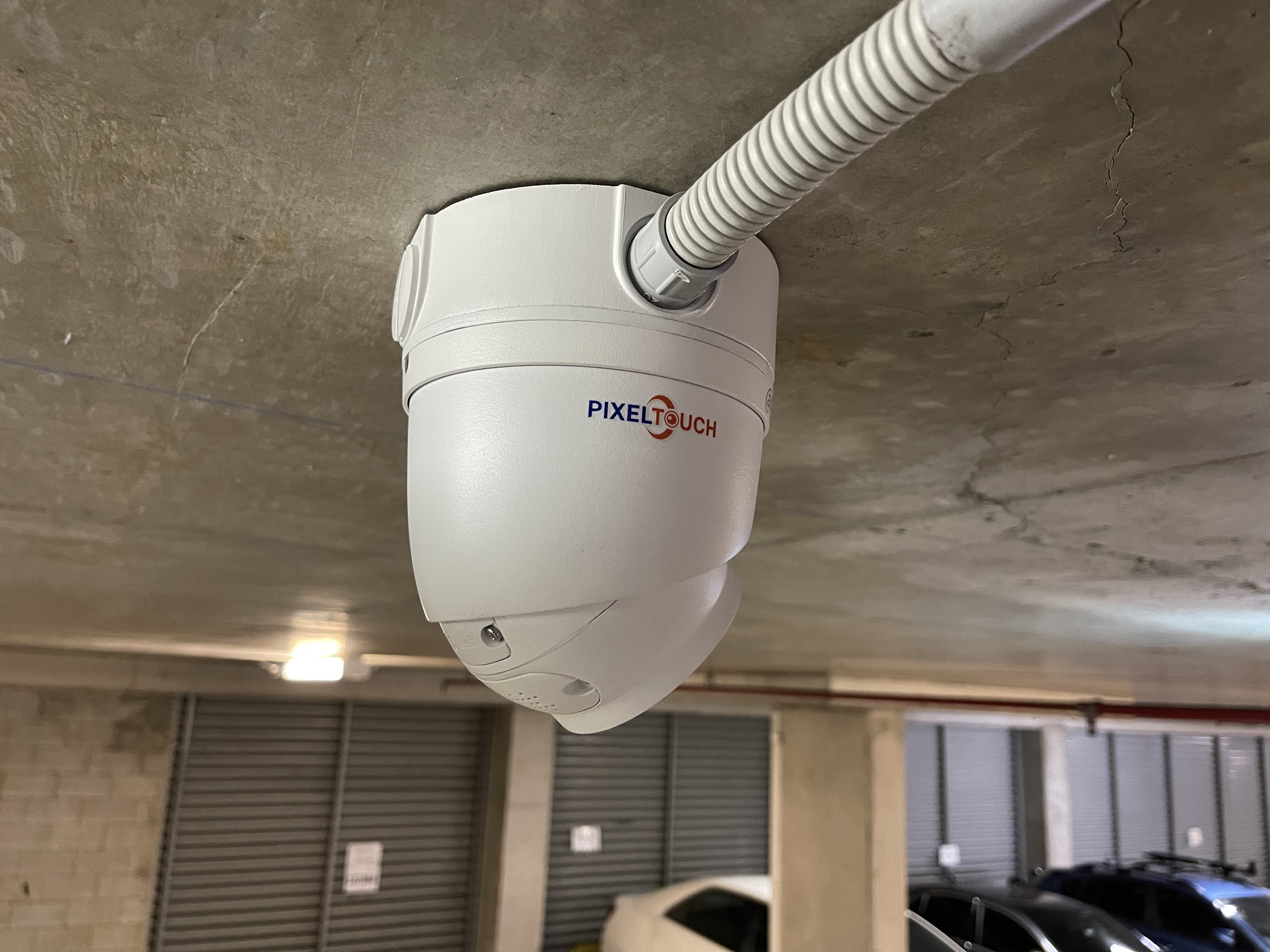 PixelTouch PTZ speed dome in underground carpark